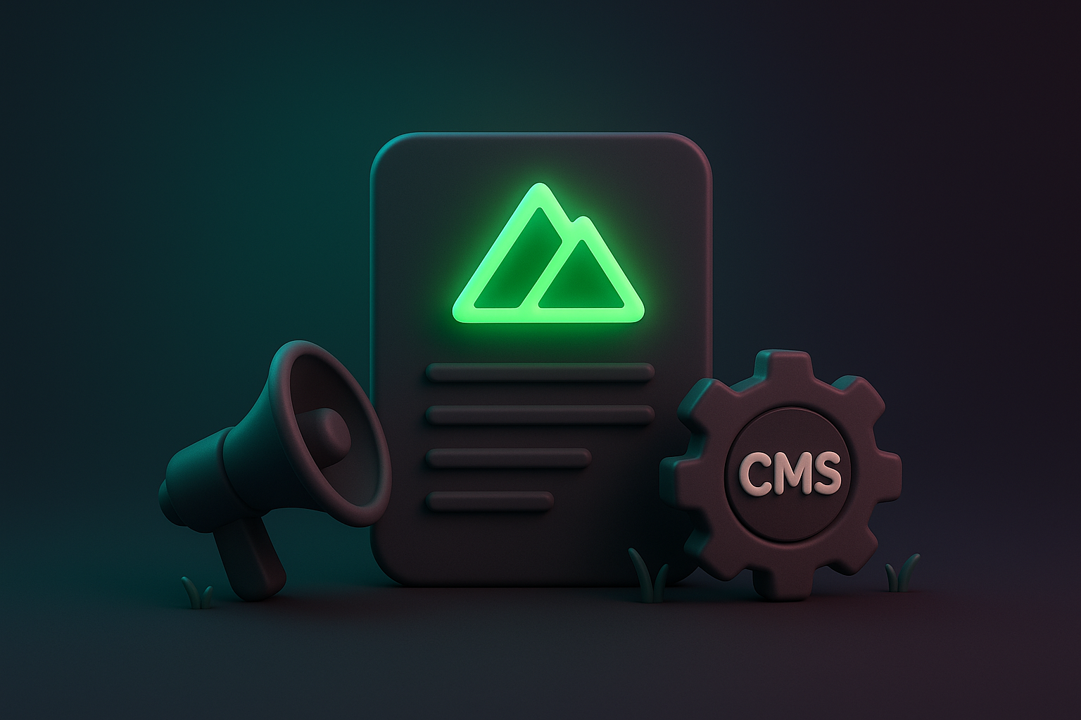 Marketing team collaborating with digital CMS interface